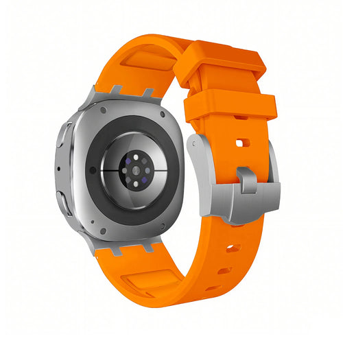 Bandz Samsung Galaxy Watch 8 Classic Silicone Strap 'Luxe Liquid' (Orange)