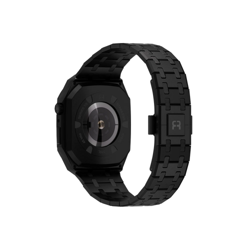 Reqior Apple Watch 45mm Case with Steel Strap (Black)