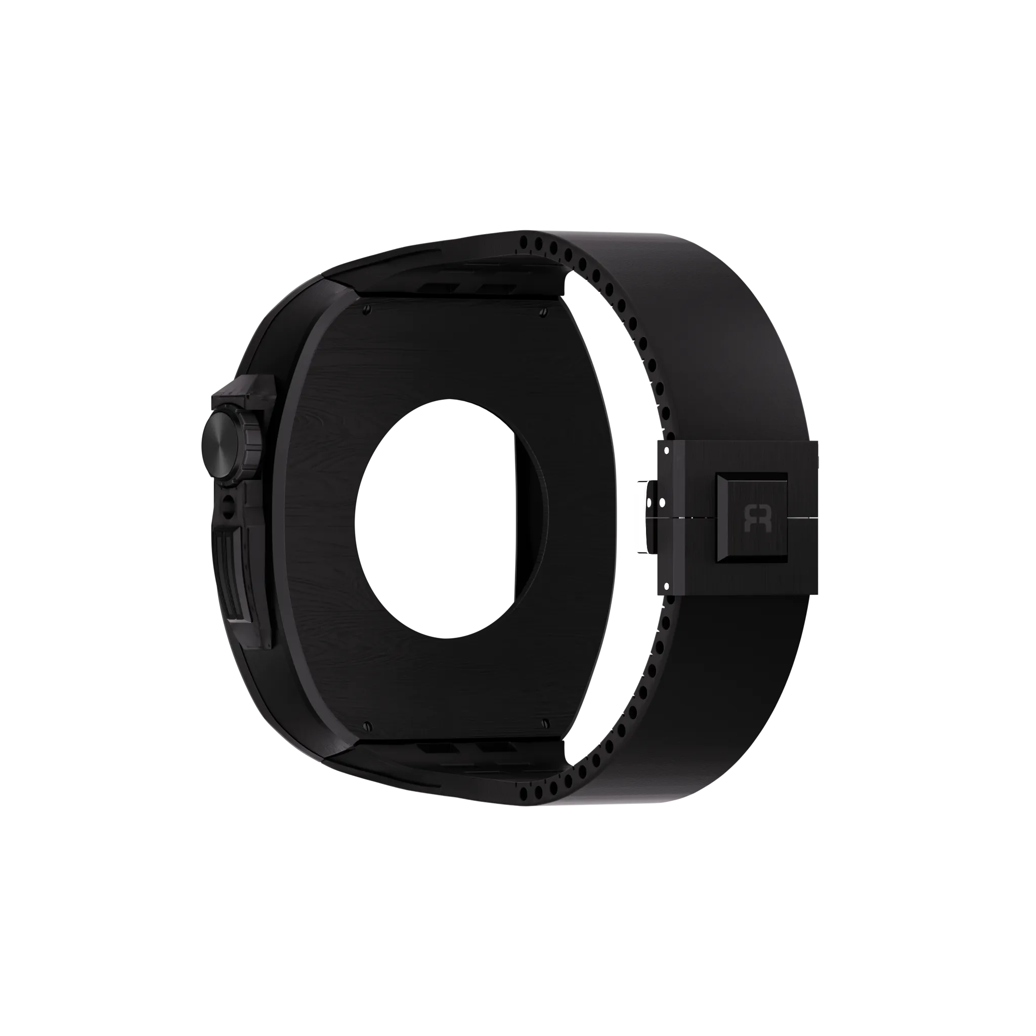 Reqior Apple Watch 45mm Polymer Case with Rubber Strap (Carbon Black)
