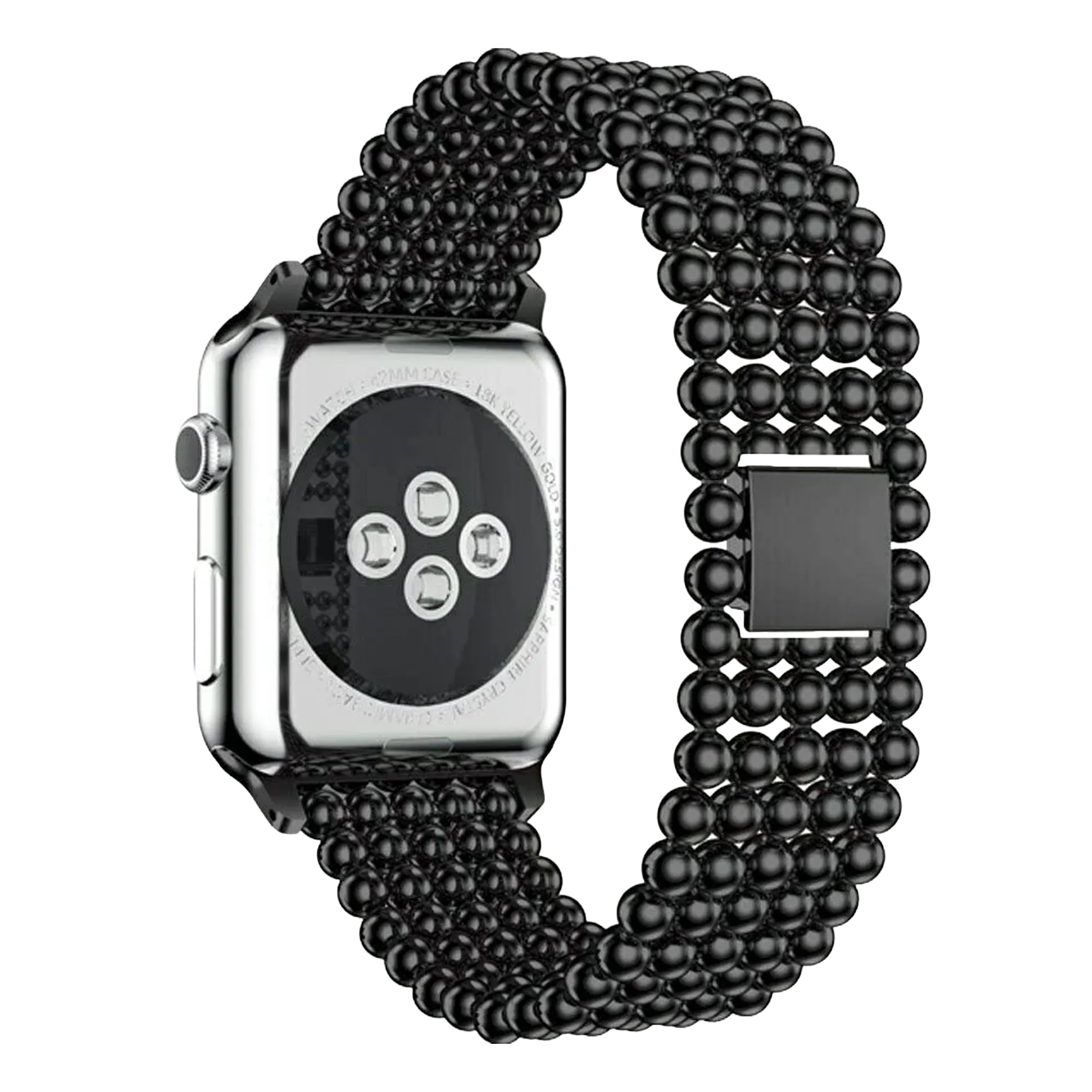 Apple Watch Beaded Steel Strap (Black)
