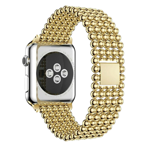 Apple Watch Beaded Steel Strap (Gold)