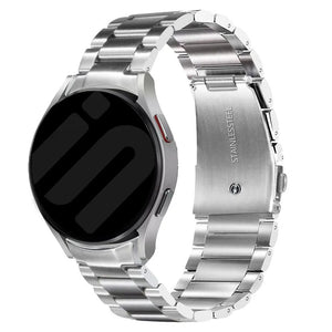 Titanium Strap, silver, on a watch, 3/4 rear view