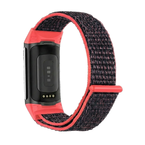Fitbit Charge 6 Nylon Strap (Coral/Black)