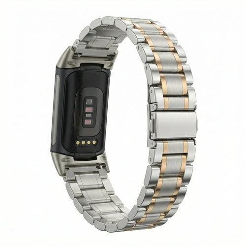 Fitbit Charge 6 Metal Strap (Silver/Rose Gold)