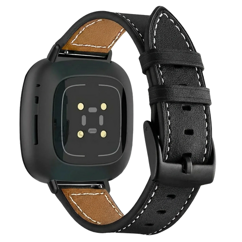 Fitbit Sense Modern Leather Strap (Black)