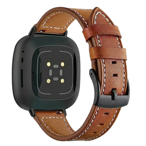 Fitbit Versa 3 Modern Leather Strap (Brown)