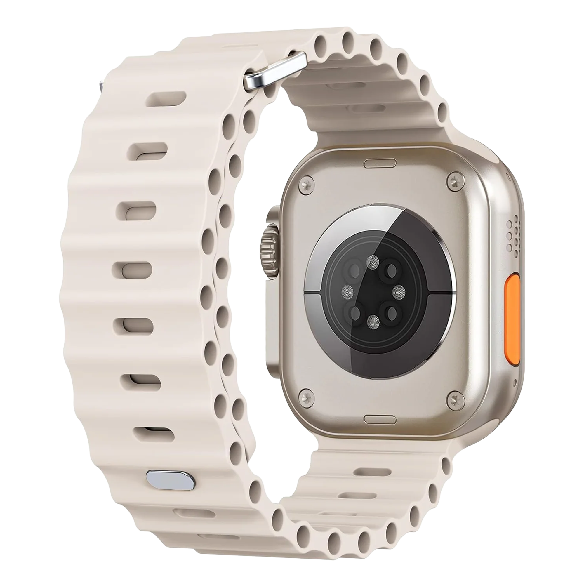 Apple Watch Ultra Ocean Strap with Snap Closure (Starlight)