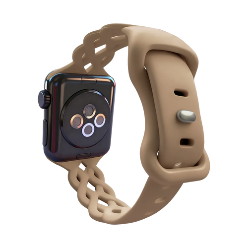 Bandz Apple Watch Silicone Strap 'Braided' (Milk Tea)