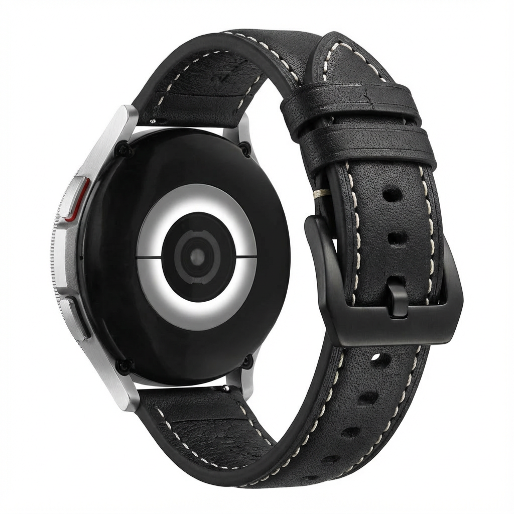 Universal 24mm Genuine Leather Strap (Black)