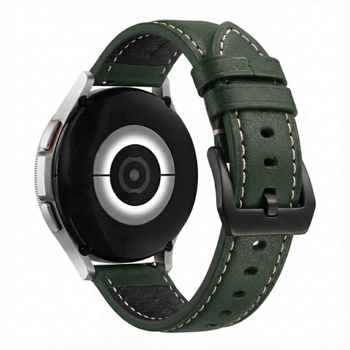 Universal 24mm Genuine Leather Strap (Green)