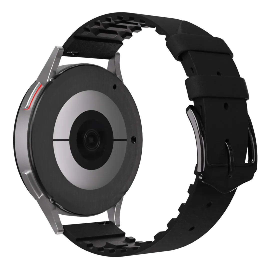 Coros Apex 2 Leather / Silicone Strap (Black)