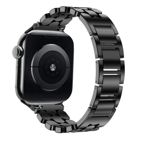 Bandz Apple Watch Steel Strap 'Oval' (Black)