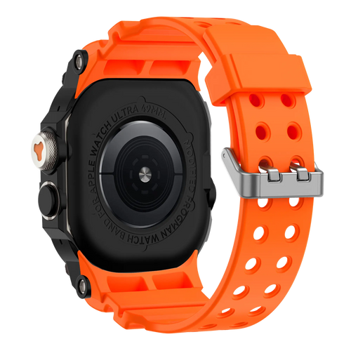 Bandz Apple Watch Ultra TPU Strap with Case (Orange/Titanium)