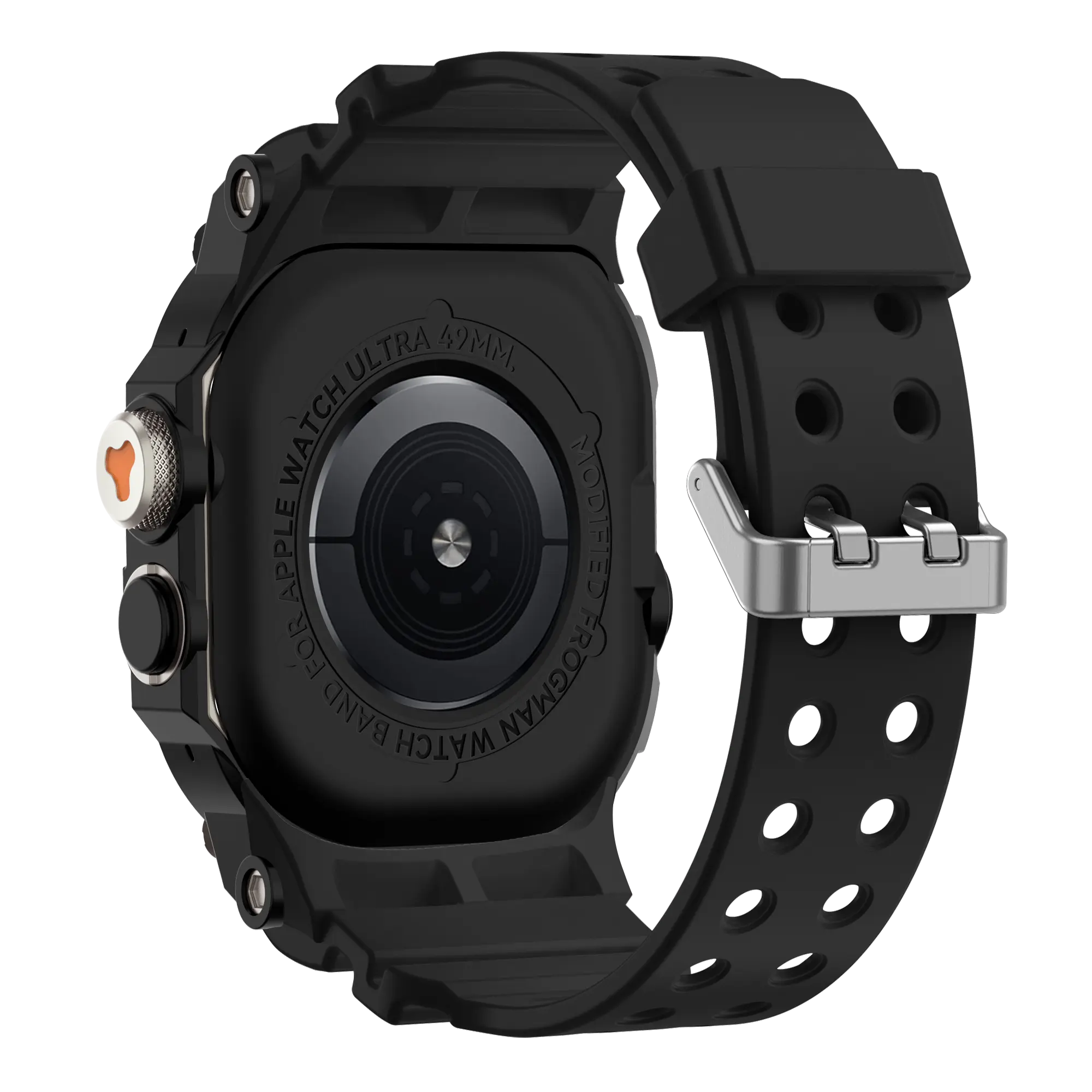 Bandz Apple Watch Ultra TPU Strap with Case (Black with Titanium)