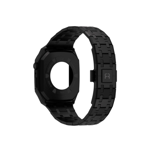 Reqior Apple Watch 45mm Case with Steel Strap (Black)