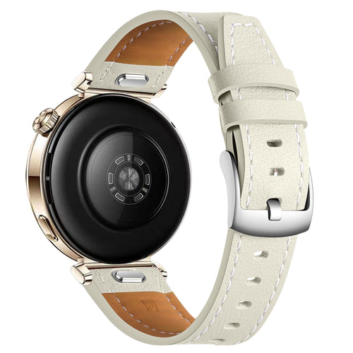 Huawei Watch GT 5 Pro - 42mm 'One Push' Leather Strap (Beige)
