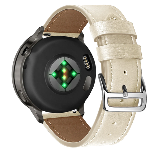 Bandz Garmin Vivomove Luxe Leather Strap 'Deluxe' (Beige)