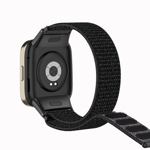 Nylon Strap, black, on a watch, 3/4 rear view
