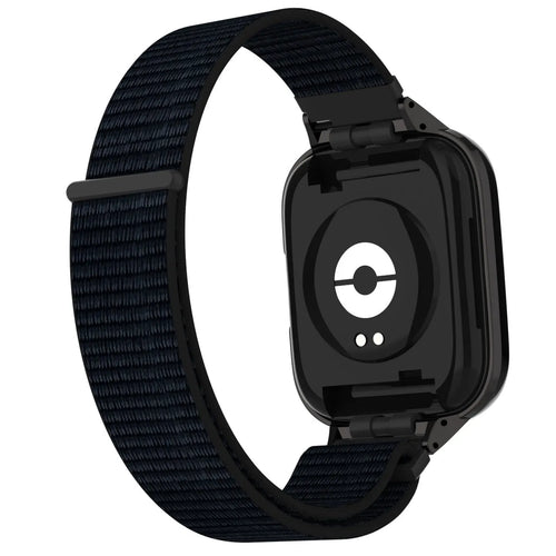 Nylon Strap, black, on a watch, 3/4 rear view