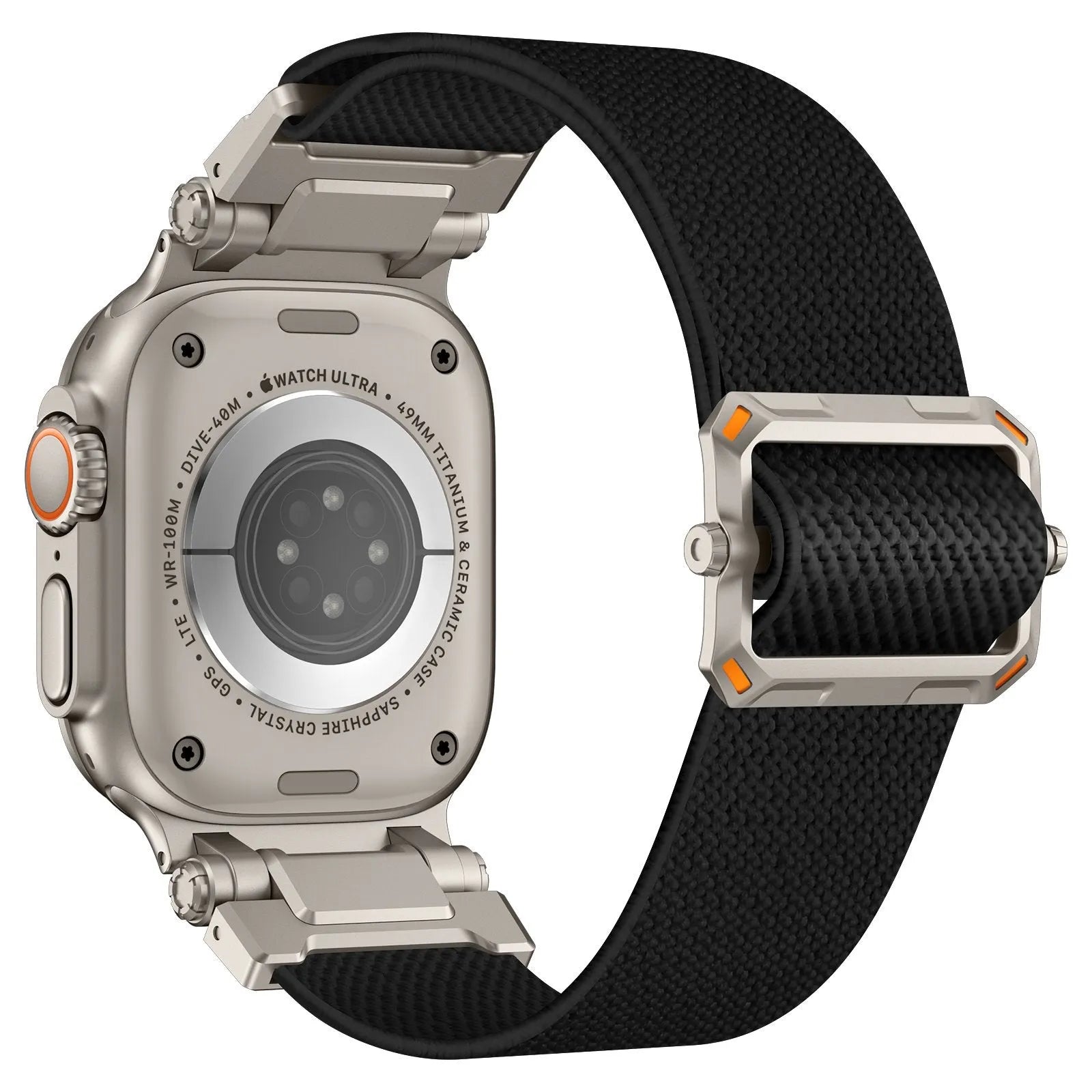 Apple Watch 'Explorer' Polyester Strap (Black with Titanium)