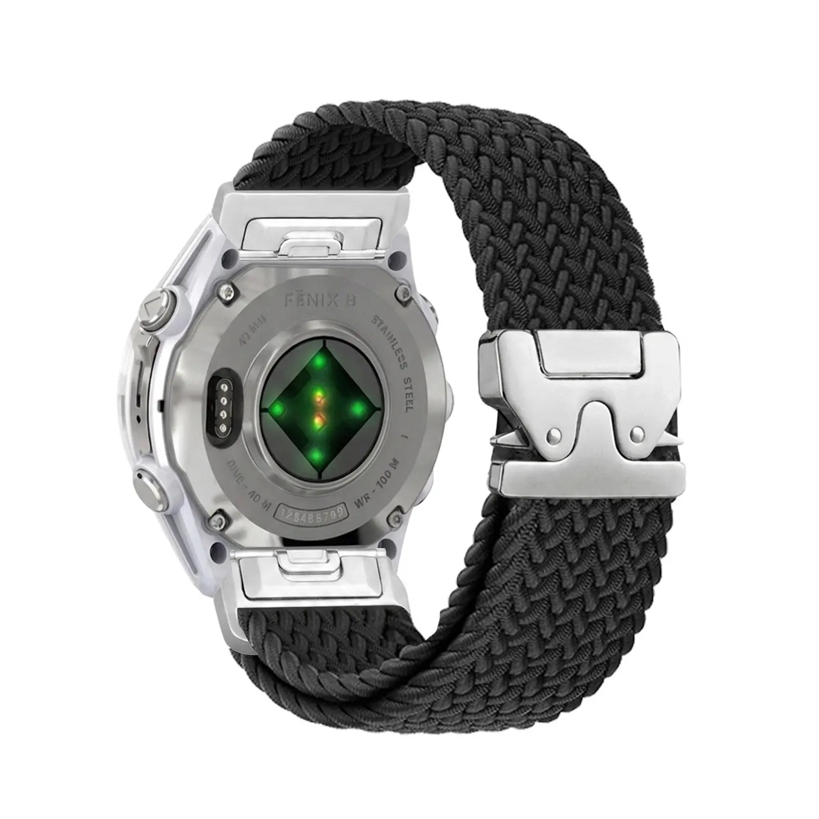 Garmin Approach S70 - 47mm Braided Strap P-Buckle (Black with Silver)