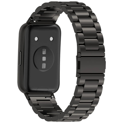 Steel Strap, black, on a watch, 3/4 rear view