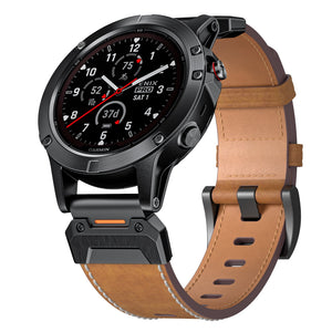 Garmin Forerunner 965 Genuine Leather Strap (Brown)