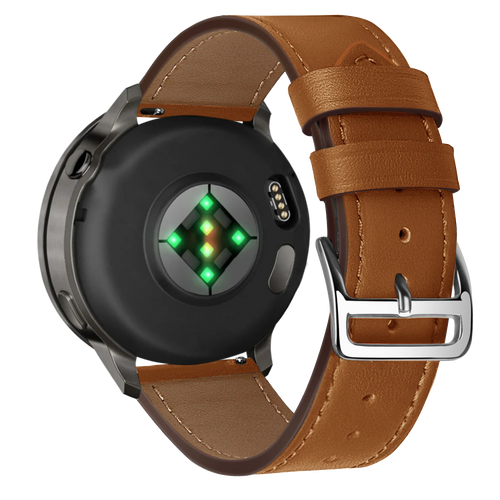 Bandz Garmin 18mm Leather Strap 'Deluxe' (Brown)