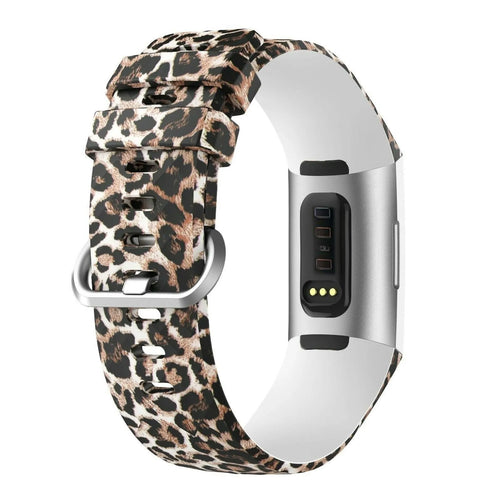 Silicone Leopard Strap, on a watch, 3/4 rear view