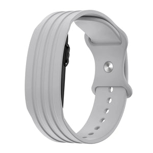Silicone Strap 'Classic', grey, on a watch, 3/4 rear view