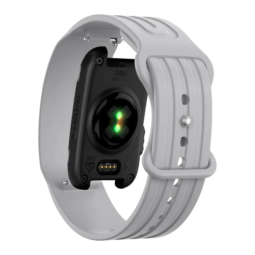 Silicone Strap 'Classic', grey, on a watch, 3/4 rear view
