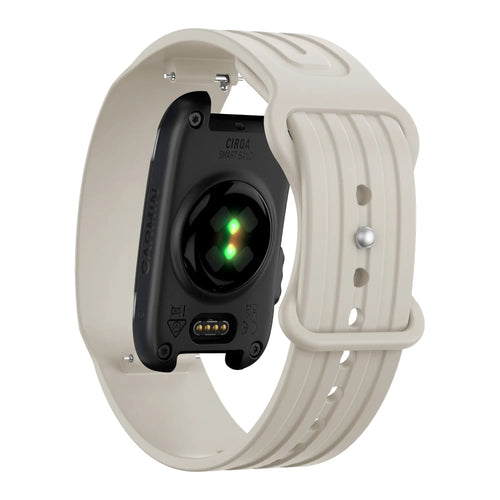 Silicone Strap 'Classic', starlight, on a watch, 3/4 rear view