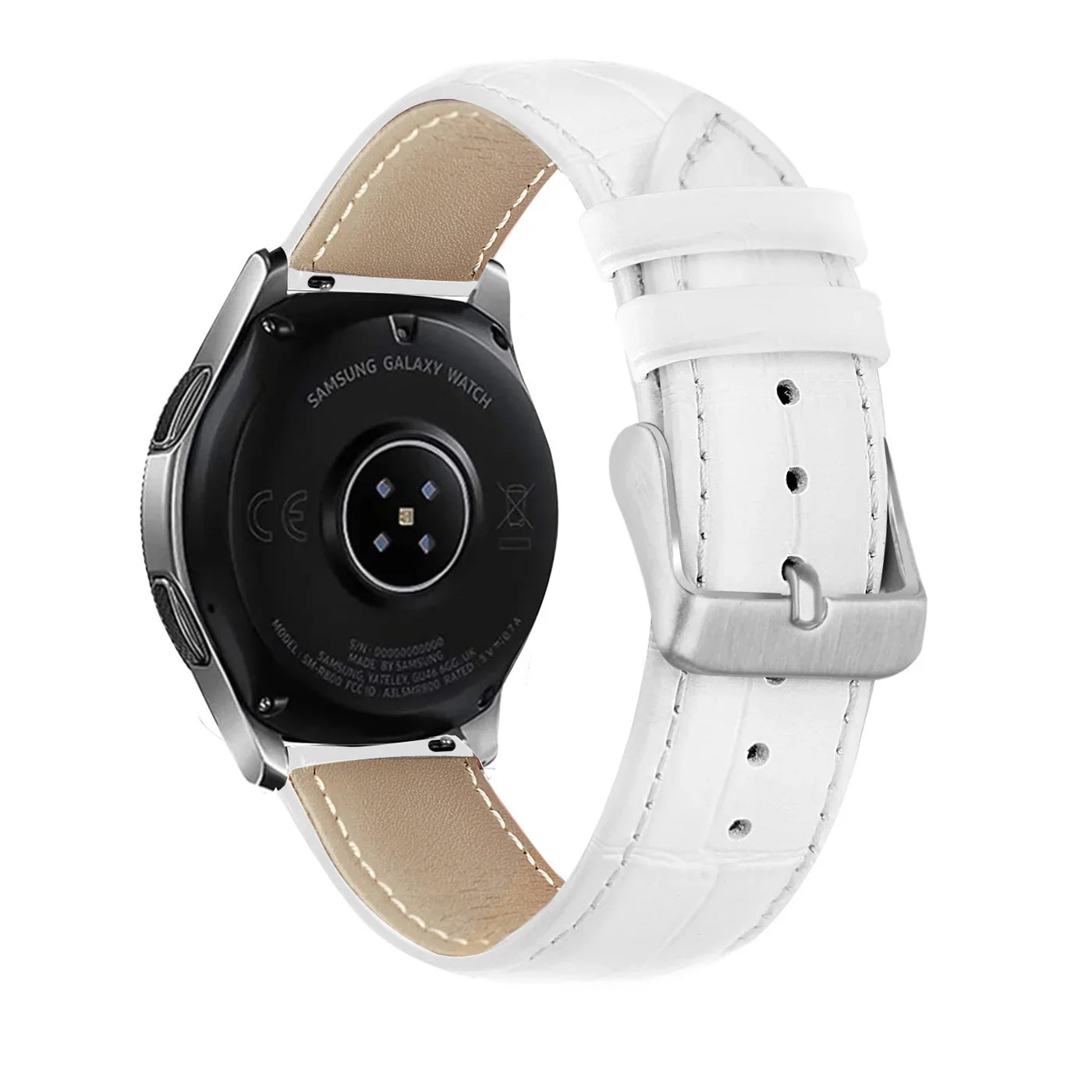 Amazfit Active 2 Crocodile Leather Grain Strap (White)