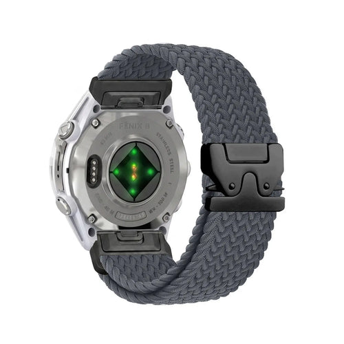 Garmin Forerunner 970 Braided Strap P-Buckle (Dark Grey with Black)