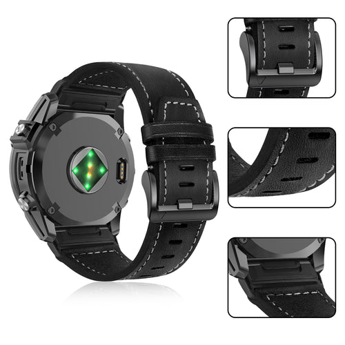 Amazfit T-Rex Ultra 2 Premium Leather Strap (Black)