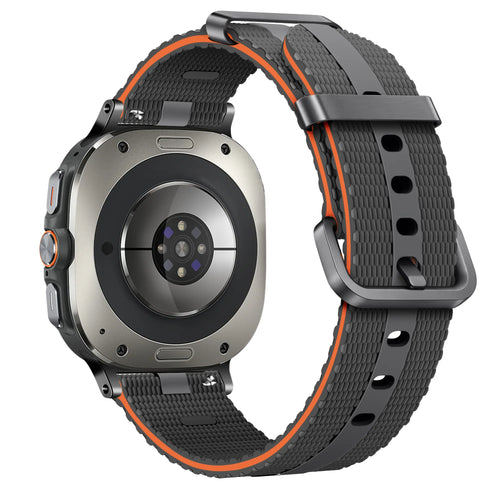 Samsung Galaxy Watch Ultra Silicone Active Strap (Dark Grey/Orange)