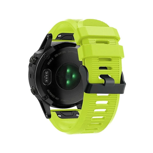 Silicone Strap, light green, on a watch, 3/4 rear view