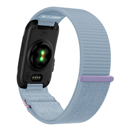 Nylon Strap 'Classic', light blue, on a watch, 3/4 rear view