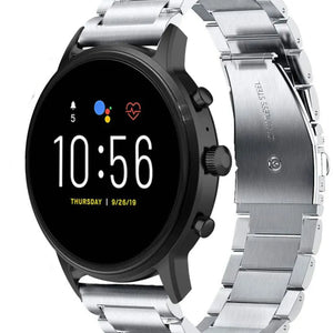 Titanium Strap, silver, on a watch, 3/4 rear view