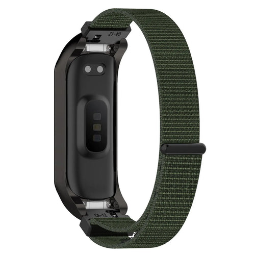 Nylon Strap, green, on a watch, 3/4 rear view