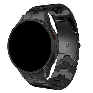 Steel Iron Strap, black, on a watch, 3/4 rear view