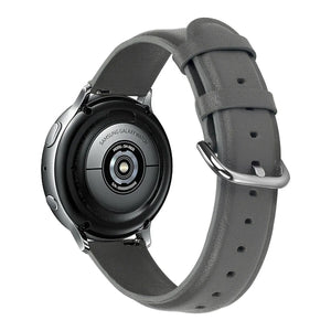Leather Strap, dark grey, on a watch, 3/4 rear view