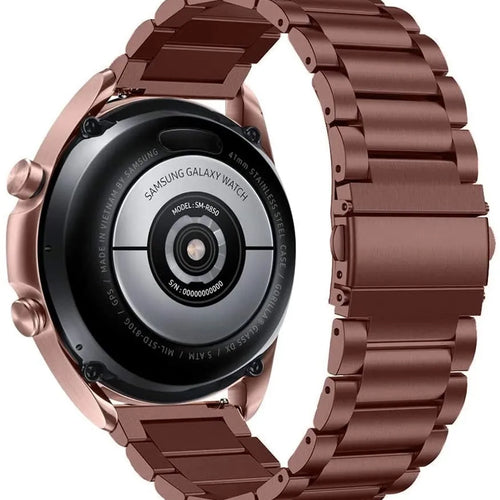 Steel Strap, bronze, on a watch, 3/4 rear view