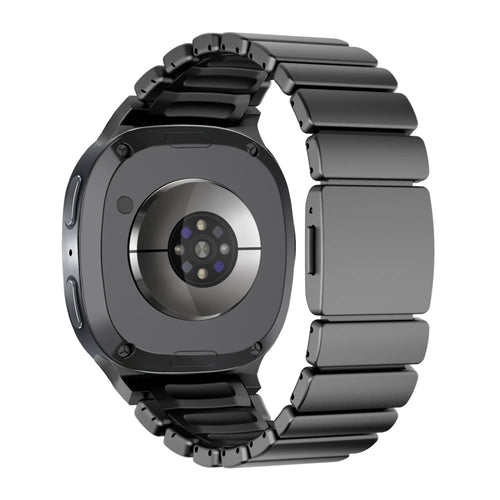 Titanium Strap 'Hybrid', black, on a watch, 3/4 rear view