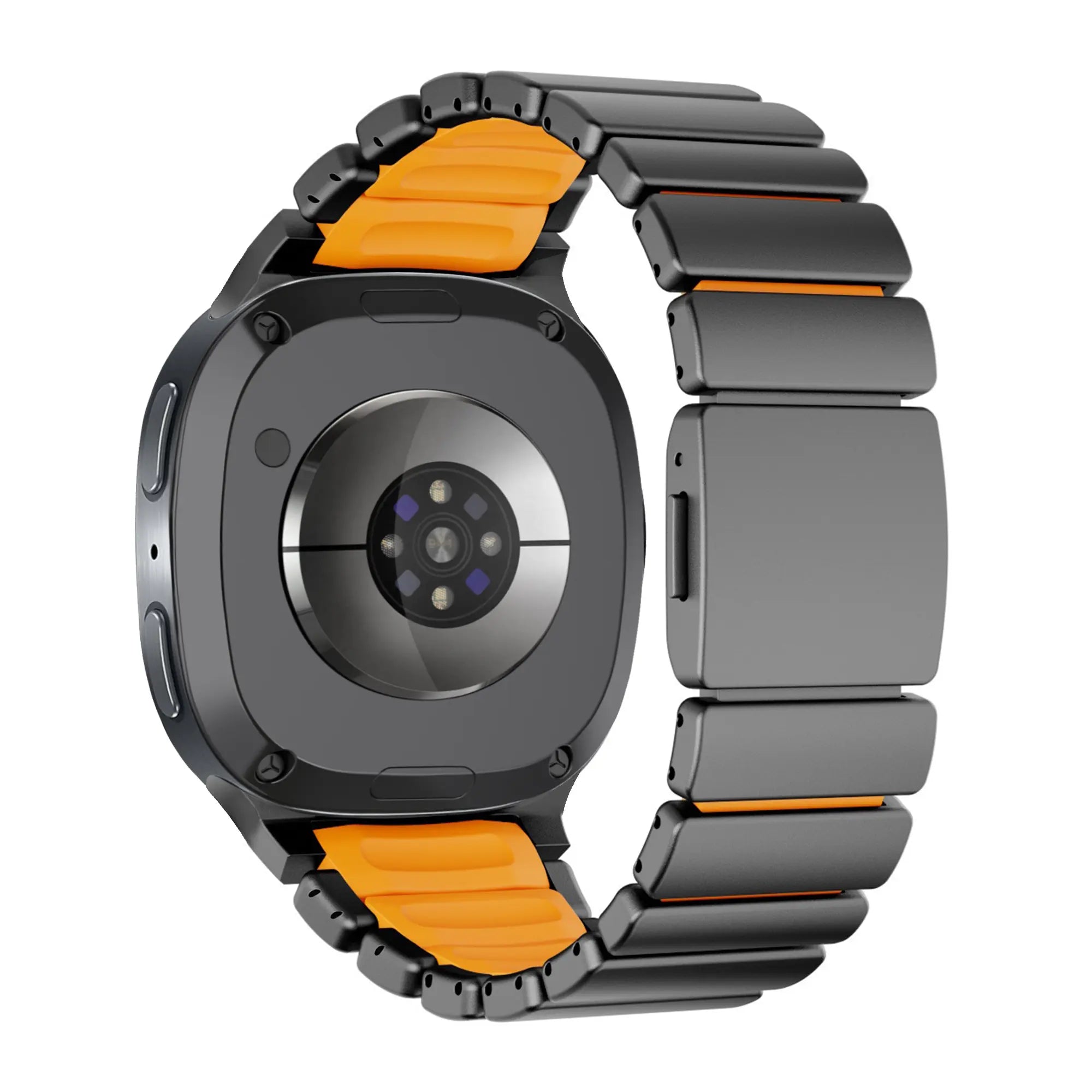 Bandz Samsung Galaxy Watch 8 Classic Titanium Strap 'Hybrid' (Black/Orange)