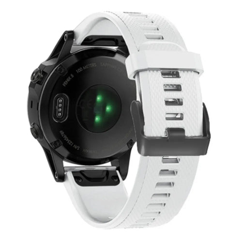 Silicone Strap, white, on a watch, 3/4 rear view