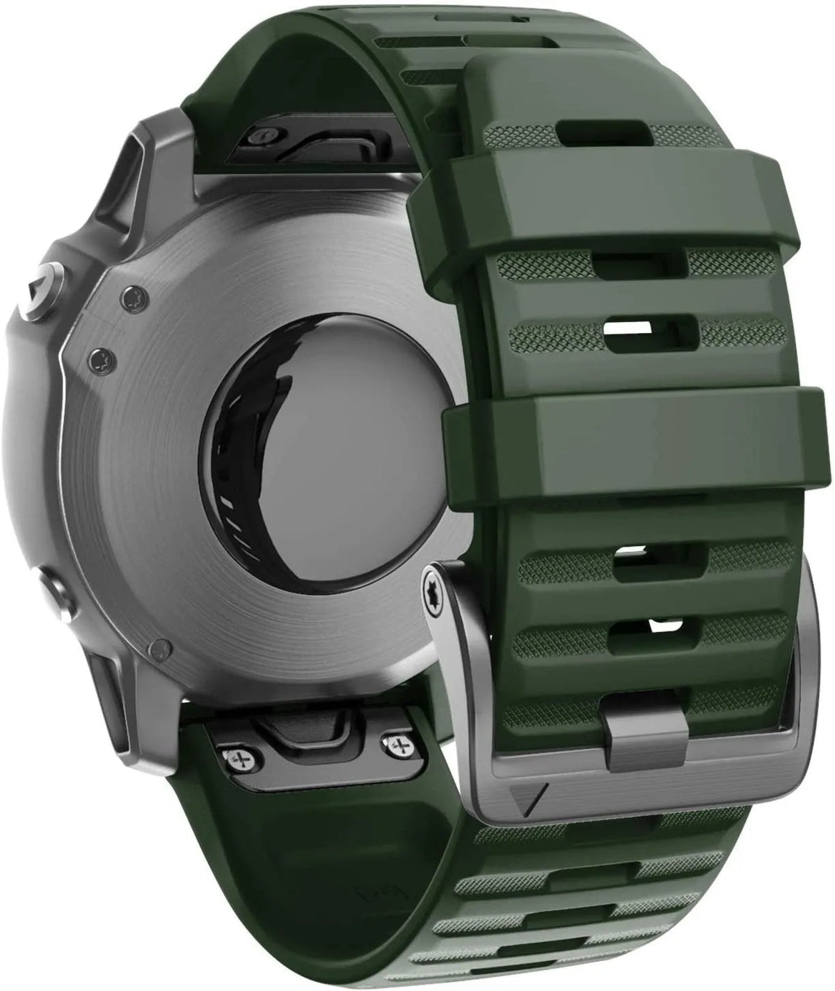 Silicone Strap, on a watch, 3/4 rear view