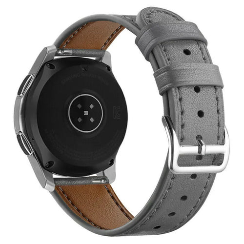 Modern Leather Strap, grey, on a watch, 3/4 rear view