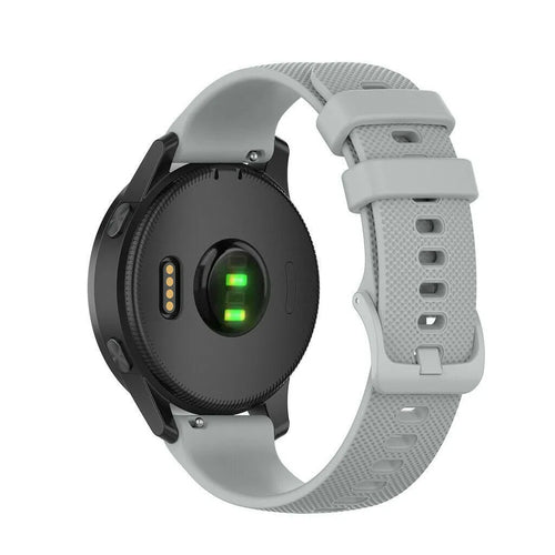 Silicone Sport Strap, grey, on a watch, 3/4 rear view