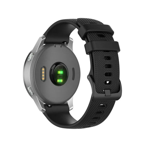 Premium Silicone Strap, black, on a watch, 3/4 rear view